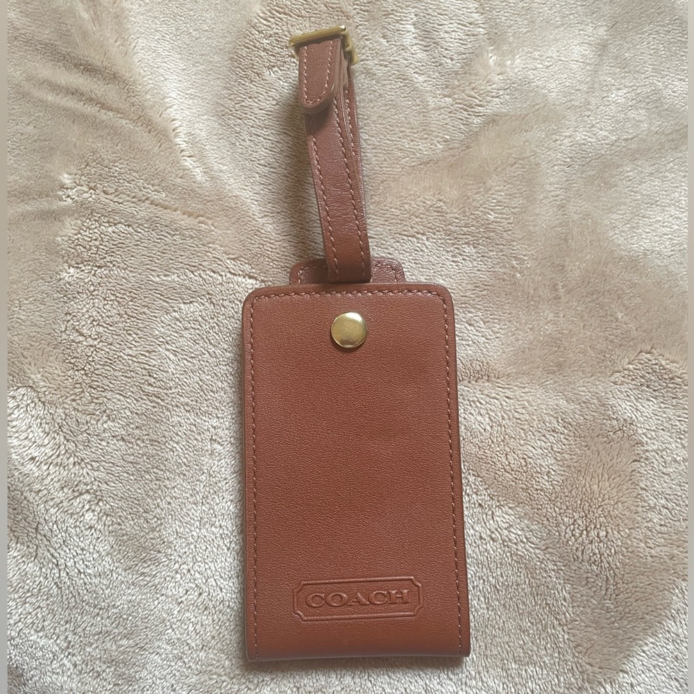 Vintage Coach Brown Luggage Tag